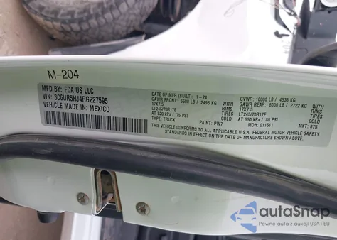 2024 Ram 2500 Tradesman 4X4 8' Box from USA, damaged, VIN 3C6UR5HJ4RG227595